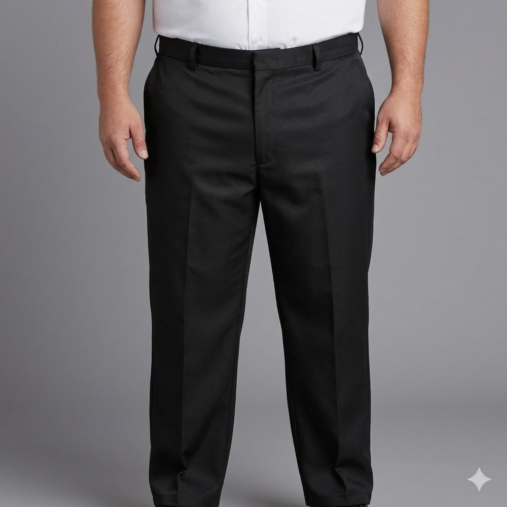 TopLine Uniforms 10089 Flat Front Black‎ Work Dress Pants Size 50 Black